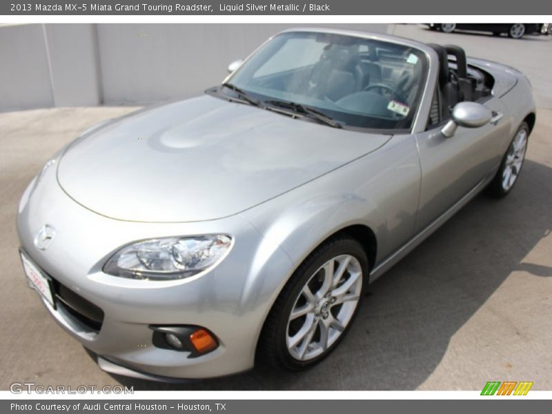 Liquid Silver Metallic / Black 2013 Mazda MX-5 Miata Grand Touring Roadster