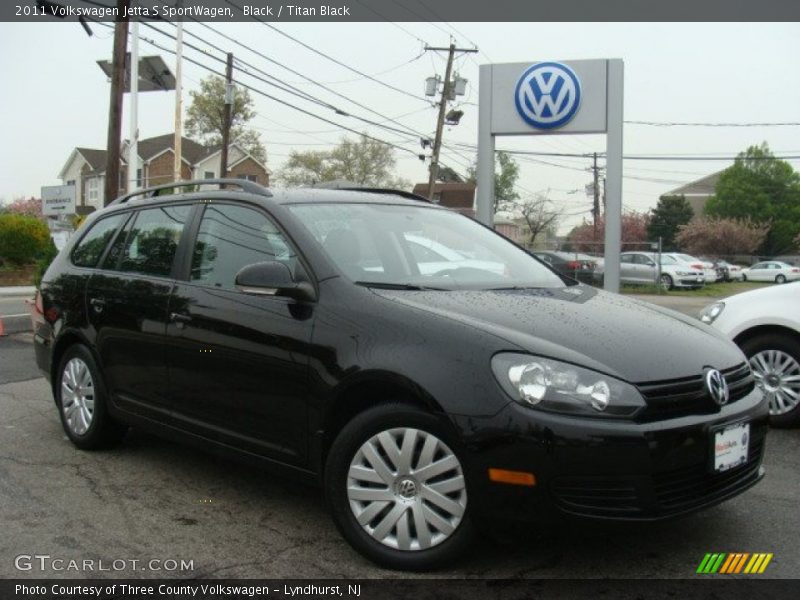 Black / Titan Black 2011 Volkswagen Jetta S SportWagen