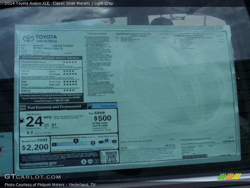 Classic Silver Metallic / Light Gray 2014 Toyota Avalon XLE
