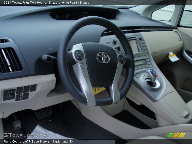 Blizzard White Pearl / Bisque 2014 Toyota Prius Two Hybrid