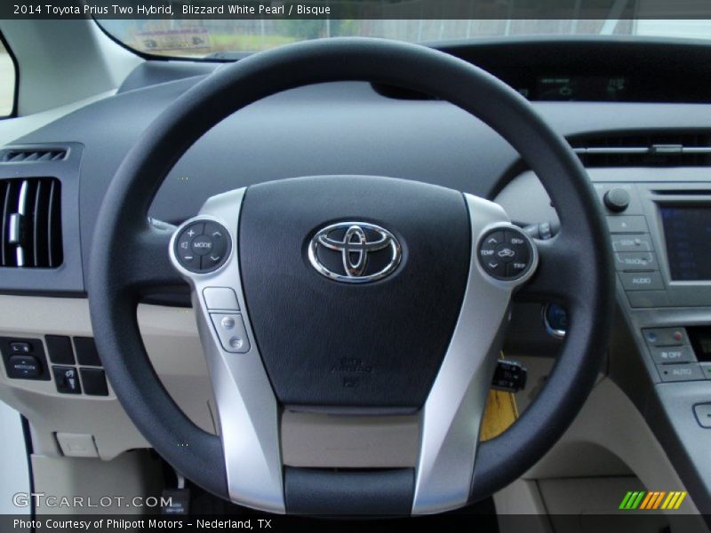 Blizzard White Pearl / Bisque 2014 Toyota Prius Two Hybrid