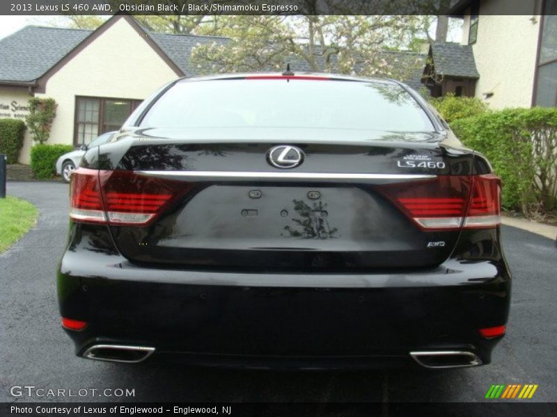 Obsidian Black / Black/Shimamoku Espresso 2013 Lexus LS 460 AWD