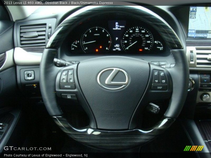 Obsidian Black / Black/Shimamoku Espresso 2013 Lexus LS 460 AWD