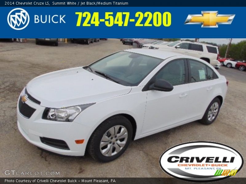 Summit White / Jet Black/Medium Titanium 2014 Chevrolet Cruze LS