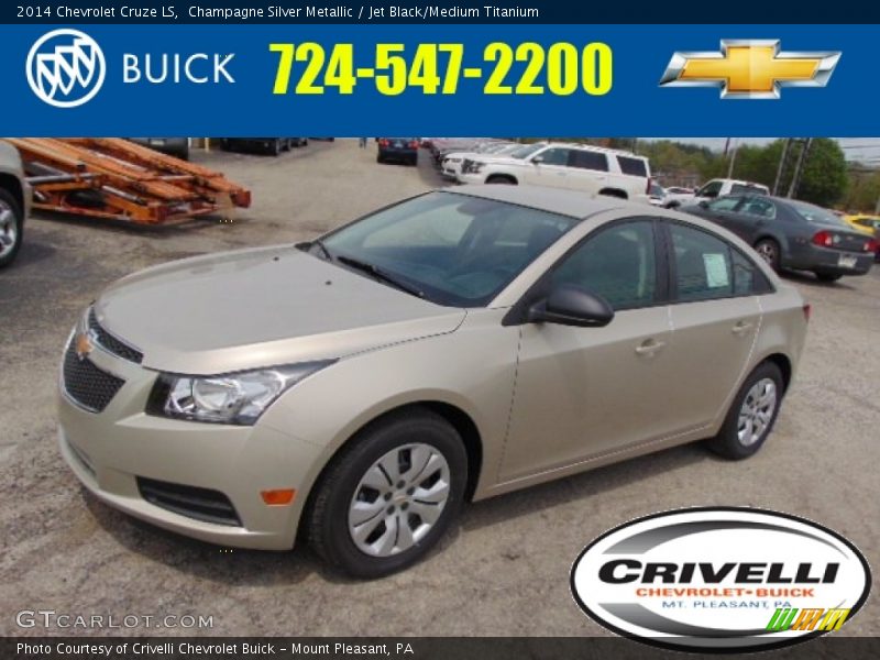 Champagne Silver Metallic / Jet Black/Medium Titanium 2014 Chevrolet Cruze LS