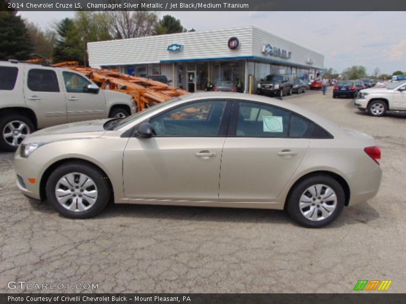 Champagne Silver Metallic / Jet Black/Medium Titanium 2014 Chevrolet Cruze LS