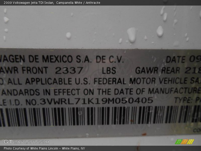 Campanella White / Anthracite 2009 Volkswagen Jetta TDI Sedan