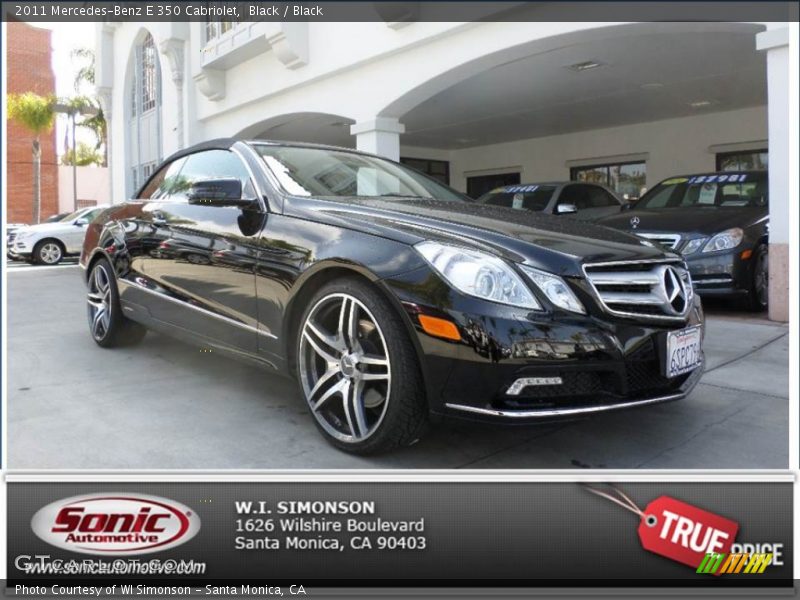 Black / Black 2011 Mercedes-Benz E 350 Cabriolet