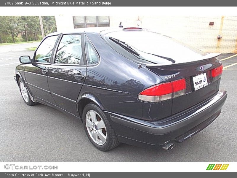 Midnight Blue Metallic / Sand Beige 2002 Saab 9-3 SE Sedan