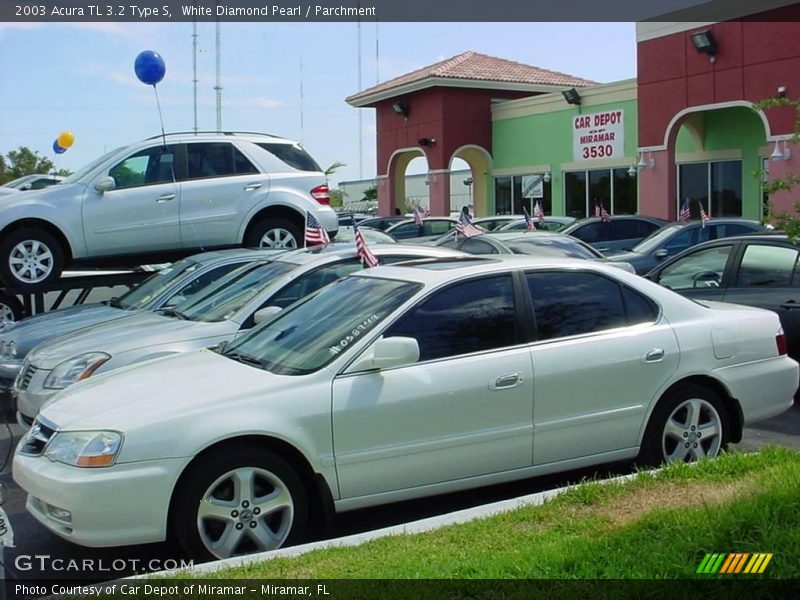 White Diamond Pearl / Parchment 2003 Acura TL 3.2 Type S