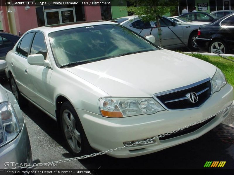 White Diamond Pearl / Parchment 2003 Acura TL 3.2 Type S