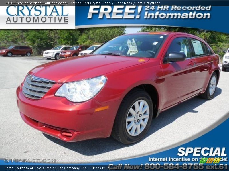 Inferno Red Crystal Pearl / Dark Khaki/Light Graystone 2010 Chrysler Sebring Touring Sedan