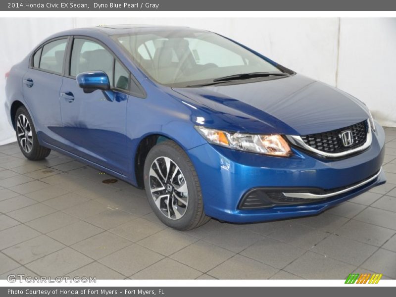 Dyno Blue Pearl / Gray 2014 Honda Civic EX Sedan