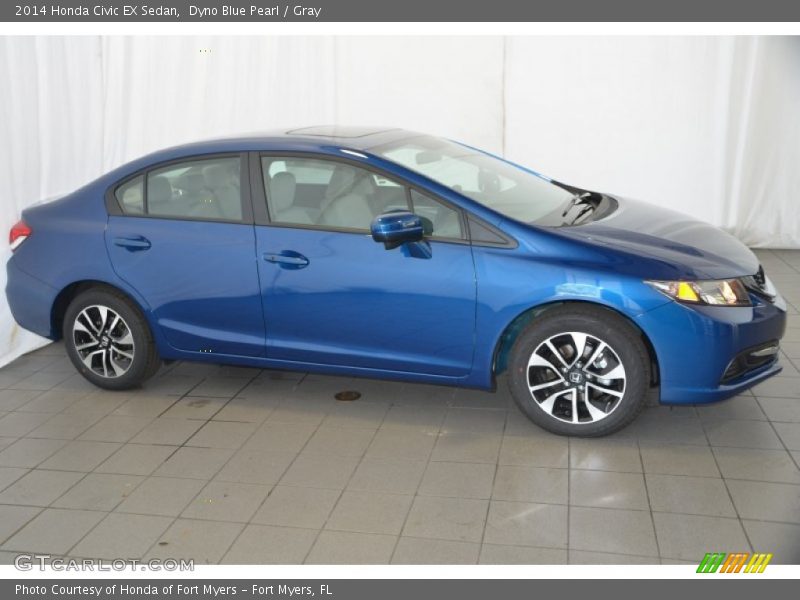 Dyno Blue Pearl / Gray 2014 Honda Civic EX Sedan