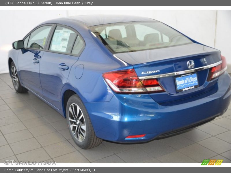 Dyno Blue Pearl / Gray 2014 Honda Civic EX Sedan