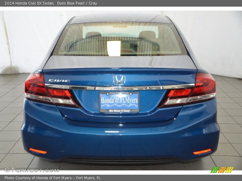 Dyno Blue Pearl / Gray 2014 Honda Civic EX Sedan