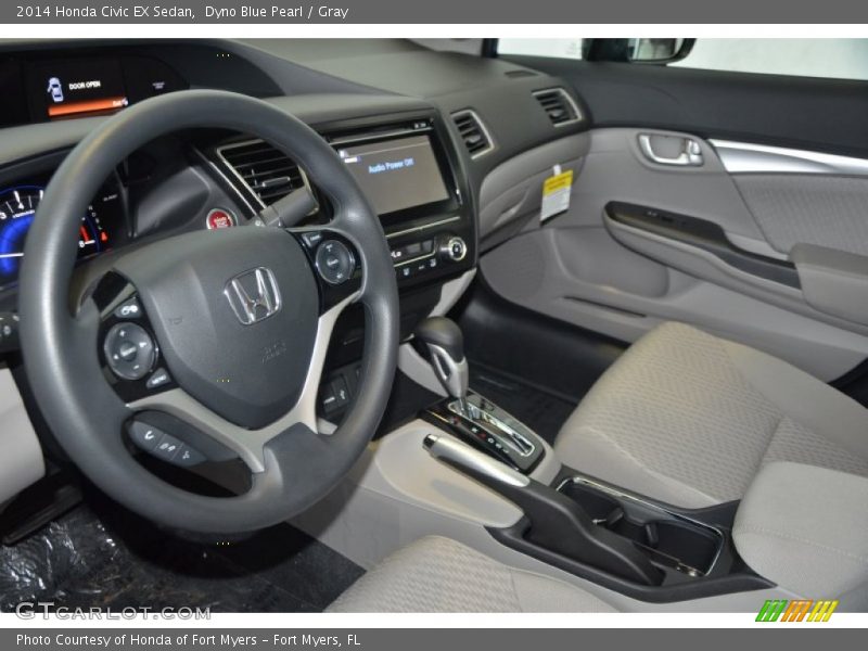 Dyno Blue Pearl / Gray 2014 Honda Civic EX Sedan