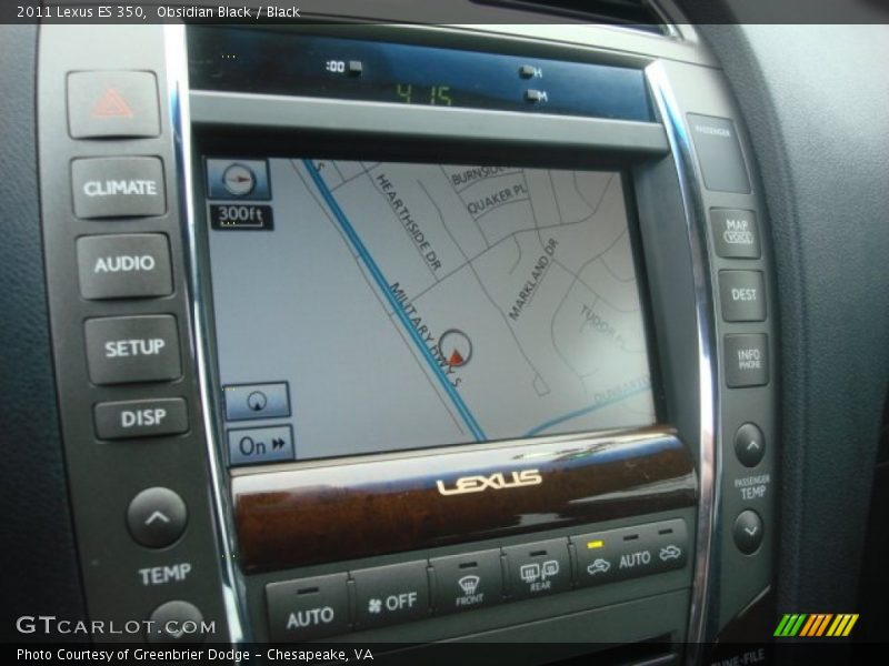 Obsidian Black / Black 2011 Lexus ES 350