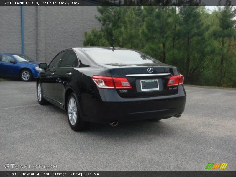 Obsidian Black / Black 2011 Lexus ES 350