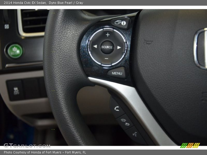 Dyno Blue Pearl / Gray 2014 Honda Civic EX Sedan
