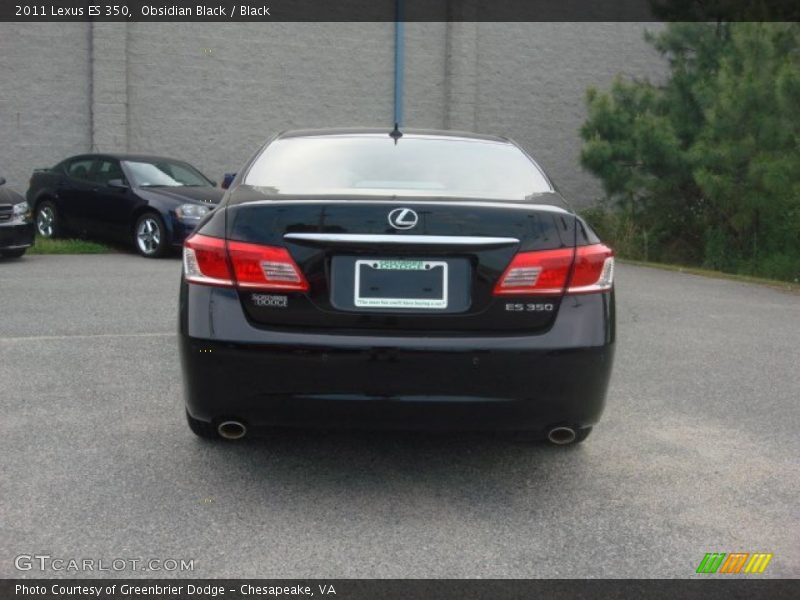 Obsidian Black / Black 2011 Lexus ES 350
