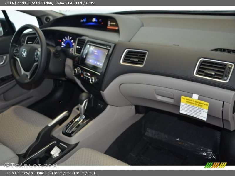Dyno Blue Pearl / Gray 2014 Honda Civic EX Sedan