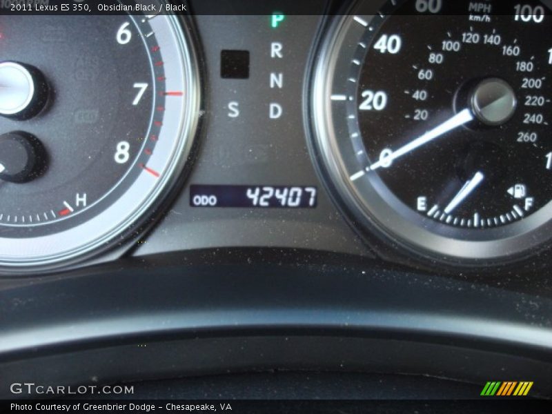 Obsidian Black / Black 2011 Lexus ES 350