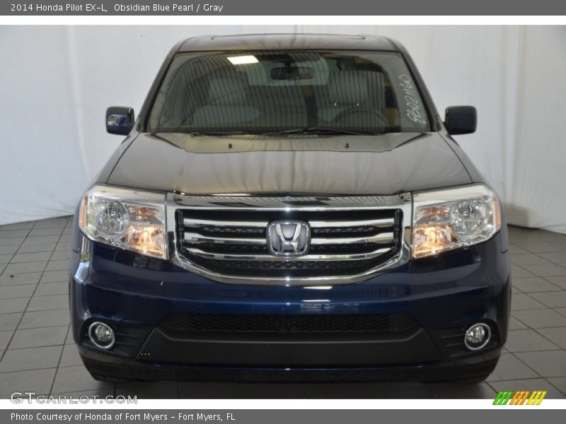 Obsidian Blue Pearl / Gray 2014 Honda Pilot EX-L