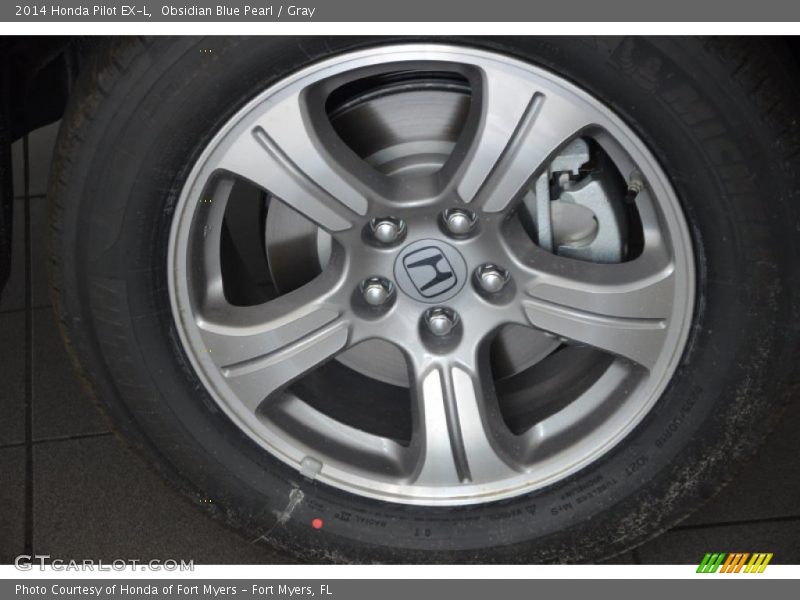 Obsidian Blue Pearl / Gray 2014 Honda Pilot EX-L