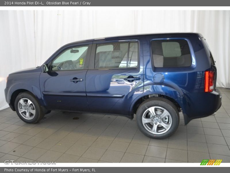 Obsidian Blue Pearl / Gray 2014 Honda Pilot EX-L