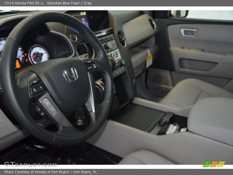 Obsidian Blue Pearl / Gray 2014 Honda Pilot EX-L