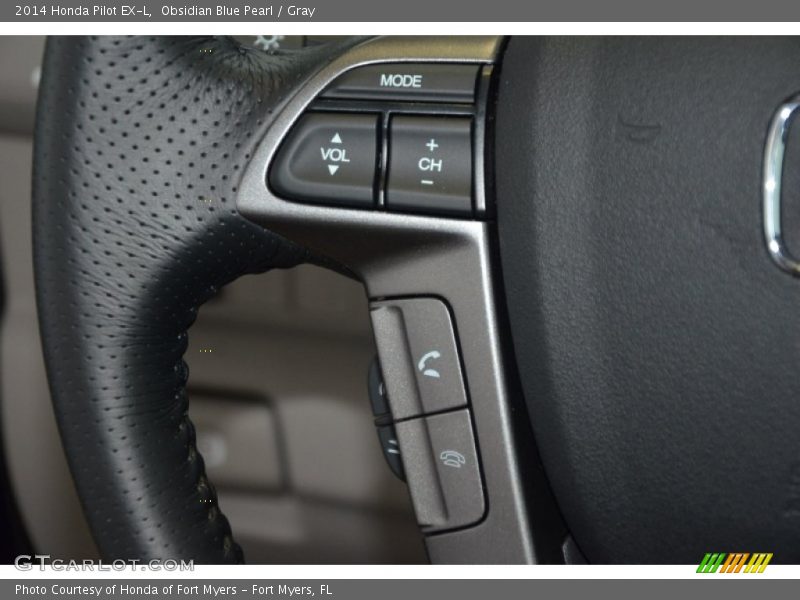 Obsidian Blue Pearl / Gray 2014 Honda Pilot EX-L