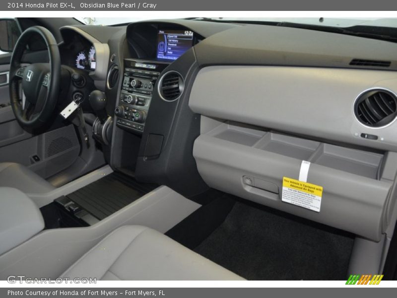 Obsidian Blue Pearl / Gray 2014 Honda Pilot EX-L