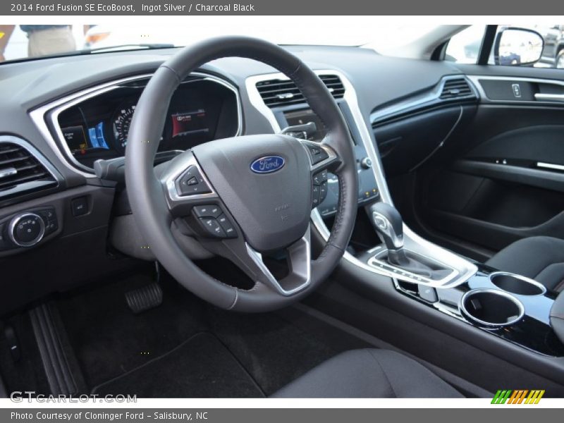 Ingot Silver / Charcoal Black 2014 Ford Fusion SE EcoBoost