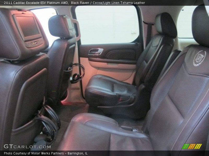 Black Raven / Cocoa/Light Linen Tehama Leather 2011 Cadillac Escalade ESV Platinum AWD