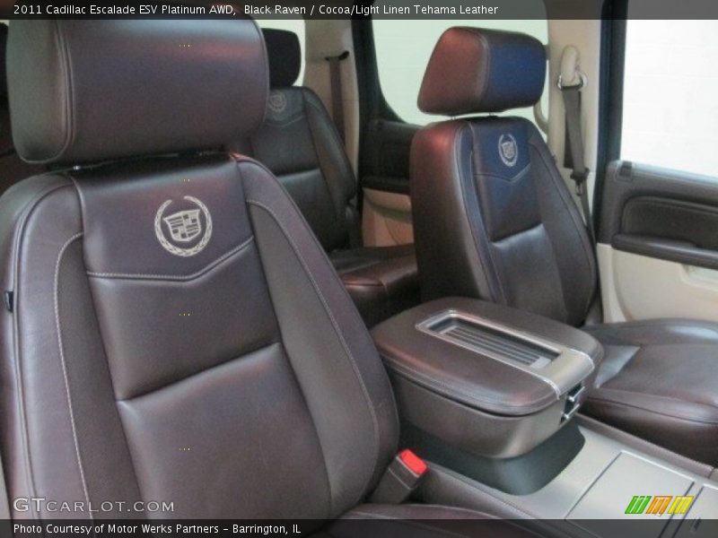 Black Raven / Cocoa/Light Linen Tehama Leather 2011 Cadillac Escalade ESV Platinum AWD