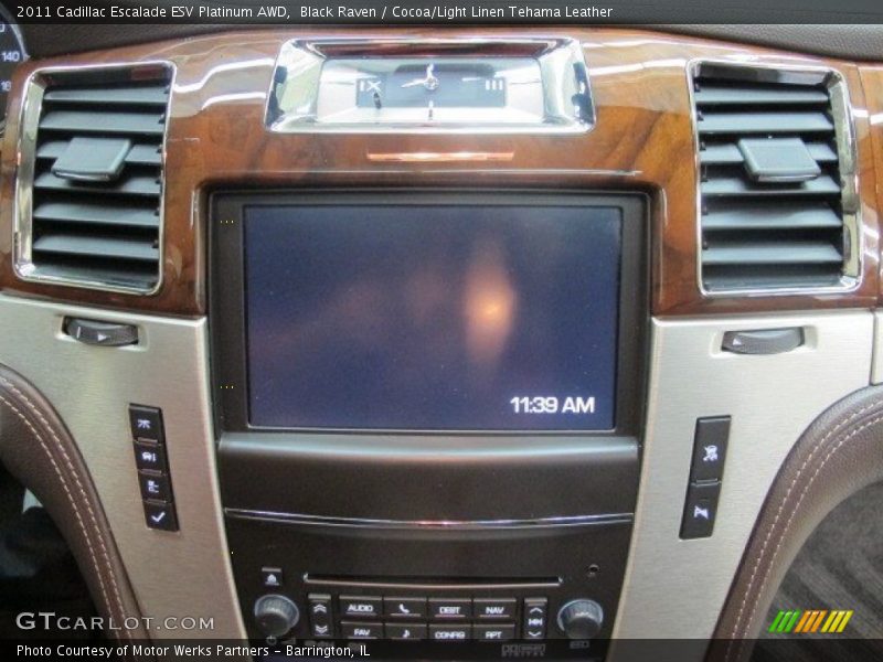 Black Raven / Cocoa/Light Linen Tehama Leather 2011 Cadillac Escalade ESV Platinum AWD