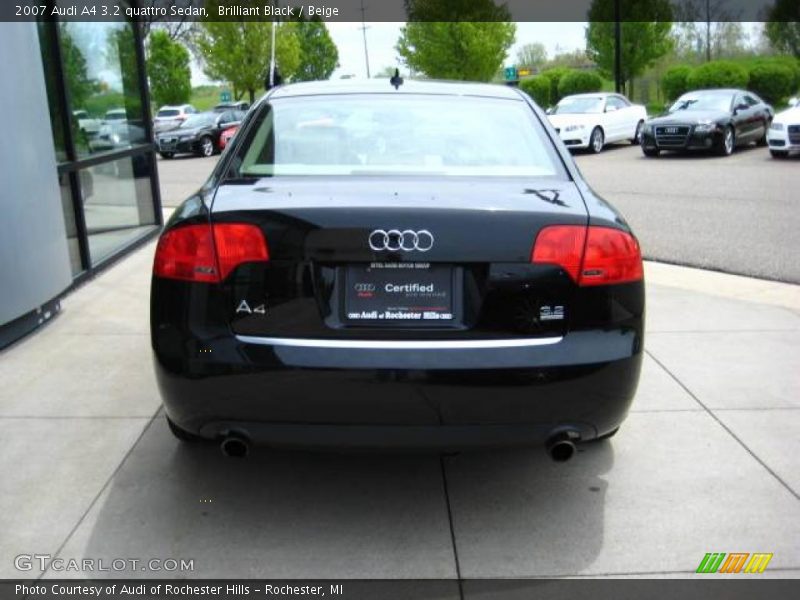 Brilliant Black / Beige 2007 Audi A4 3.2 quattro Sedan