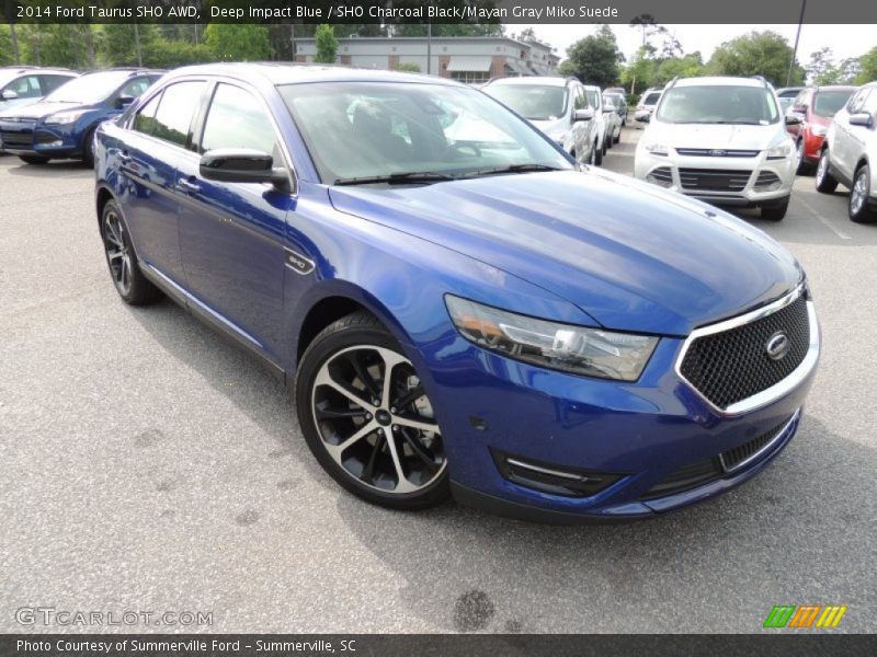 Deep Impact Blue / SHO Charcoal Black/Mayan Gray Miko Suede 2014 Ford Taurus SHO AWD