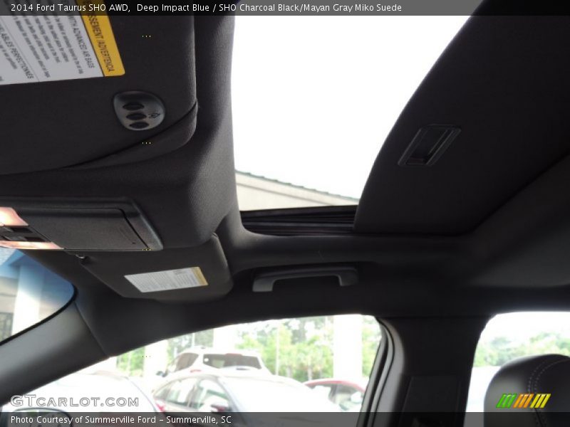 Deep Impact Blue / SHO Charcoal Black/Mayan Gray Miko Suede 2014 Ford Taurus SHO AWD