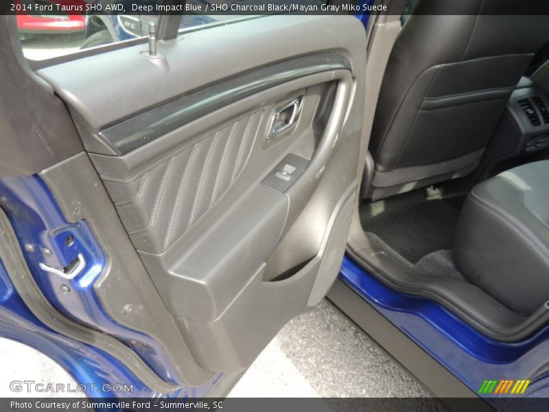 Deep Impact Blue / SHO Charcoal Black/Mayan Gray Miko Suede 2014 Ford Taurus SHO AWD