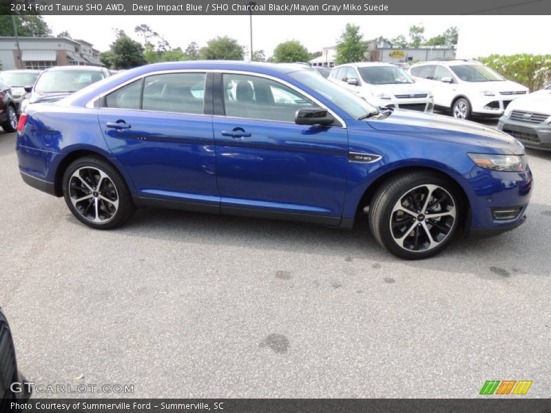 Deep Impact Blue / SHO Charcoal Black/Mayan Gray Miko Suede 2014 Ford Taurus SHO AWD