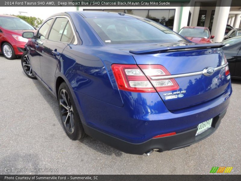 Deep Impact Blue / SHO Charcoal Black/Mayan Gray Miko Suede 2014 Ford Taurus SHO AWD