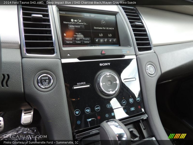 Deep Impact Blue / SHO Charcoal Black/Mayan Gray Miko Suede 2014 Ford Taurus SHO AWD