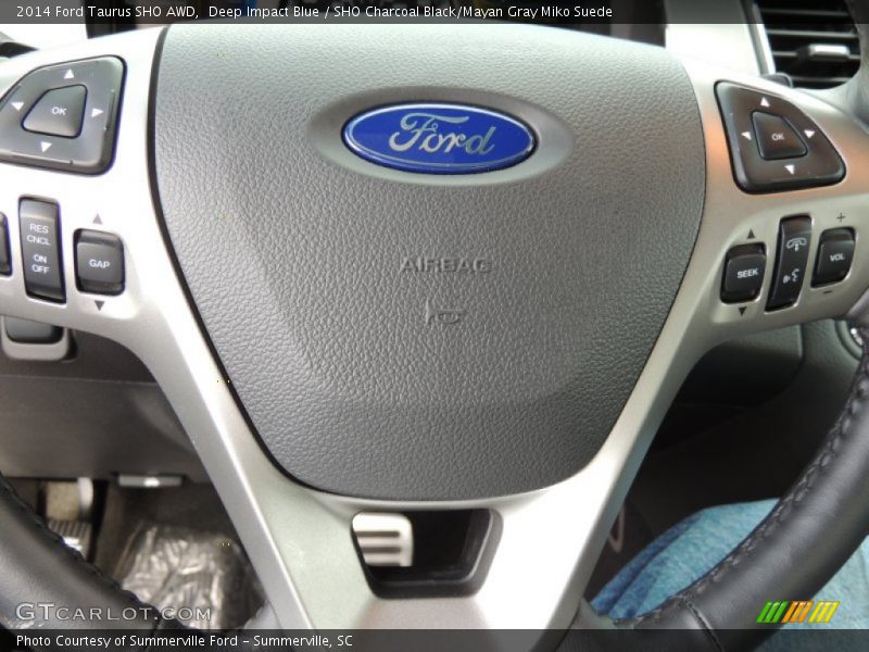 Deep Impact Blue / SHO Charcoal Black/Mayan Gray Miko Suede 2014 Ford Taurus SHO AWD