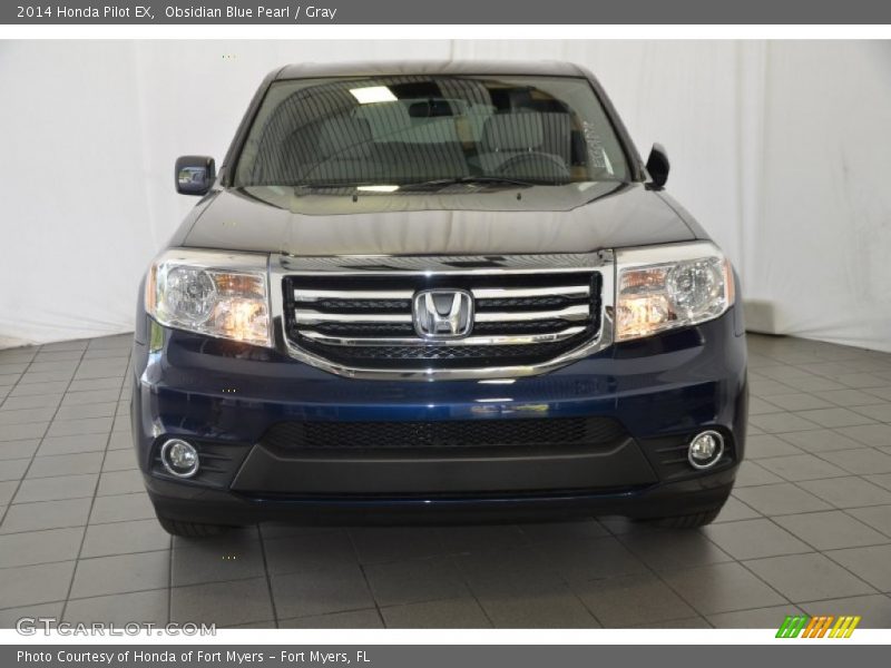 Obsidian Blue Pearl / Gray 2014 Honda Pilot EX