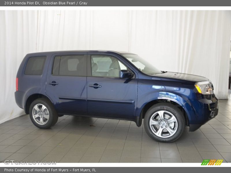 Obsidian Blue Pearl / Gray 2014 Honda Pilot EX