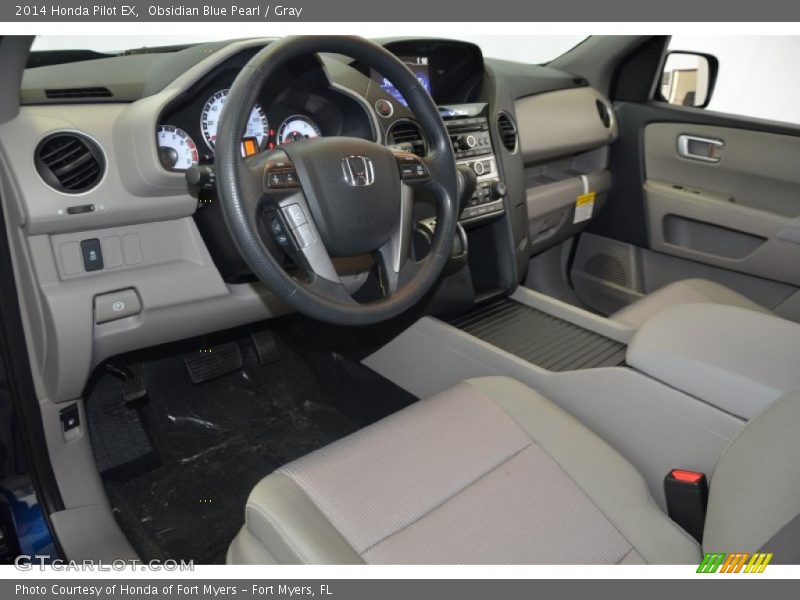 Obsidian Blue Pearl / Gray 2014 Honda Pilot EX