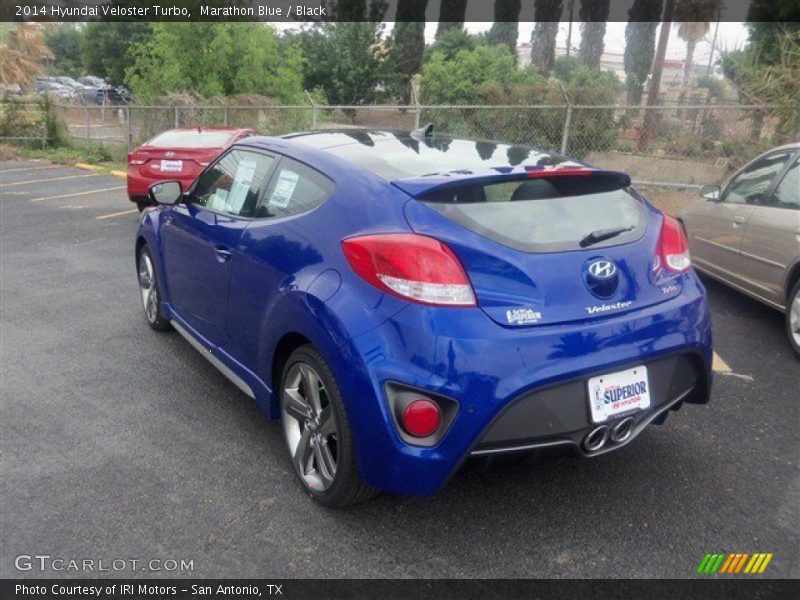 Marathon Blue / Black 2014 Hyundai Veloster Turbo