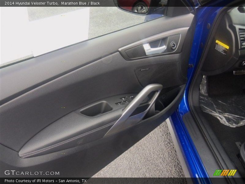 Marathon Blue / Black 2014 Hyundai Veloster Turbo